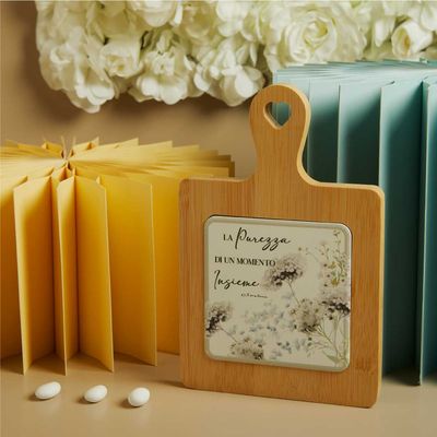 Tagliere Bamboo con decoro floreale