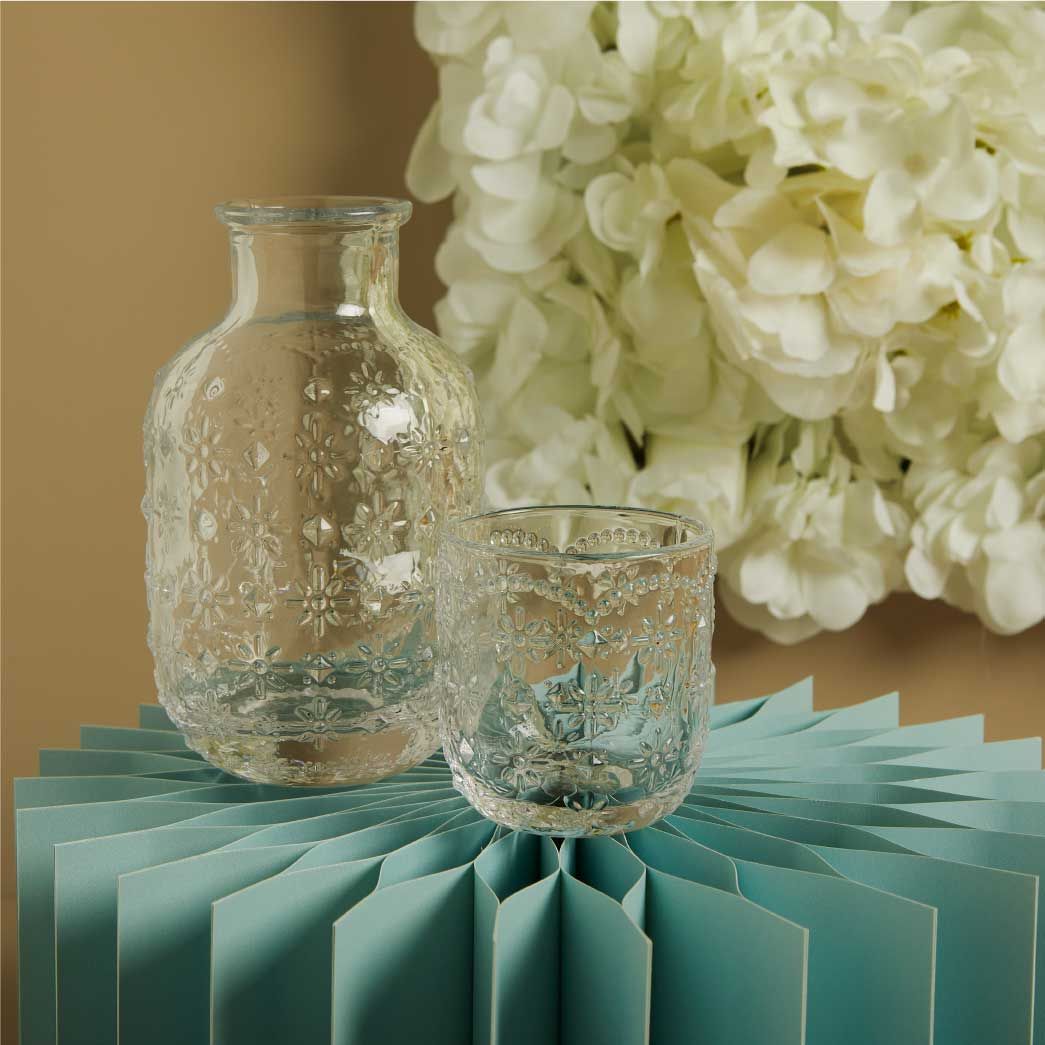 Caraffa con bicchiere in vetro