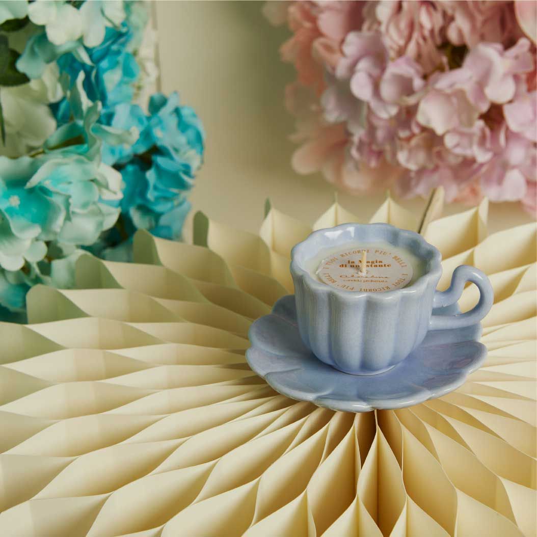 CANDELA IN TAZZA CON PIATTINO