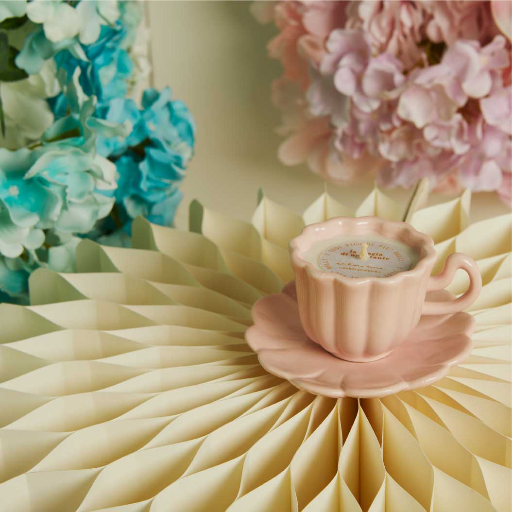 CANDELA IN TAZZA CON PIATTINO