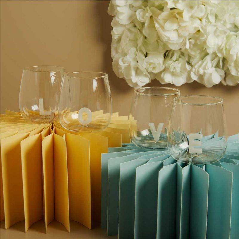 SET 4 BICCHIERI IN VETRO LOVE
