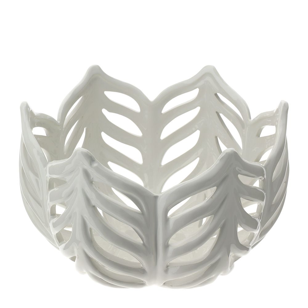 Centrotavola Leaf ceramica traforata