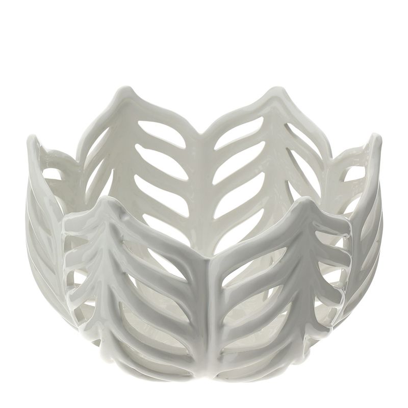 Centrotavola Leaf ceramica traforata