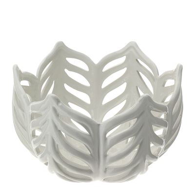 Centrotavola Leaf ceramica traforata