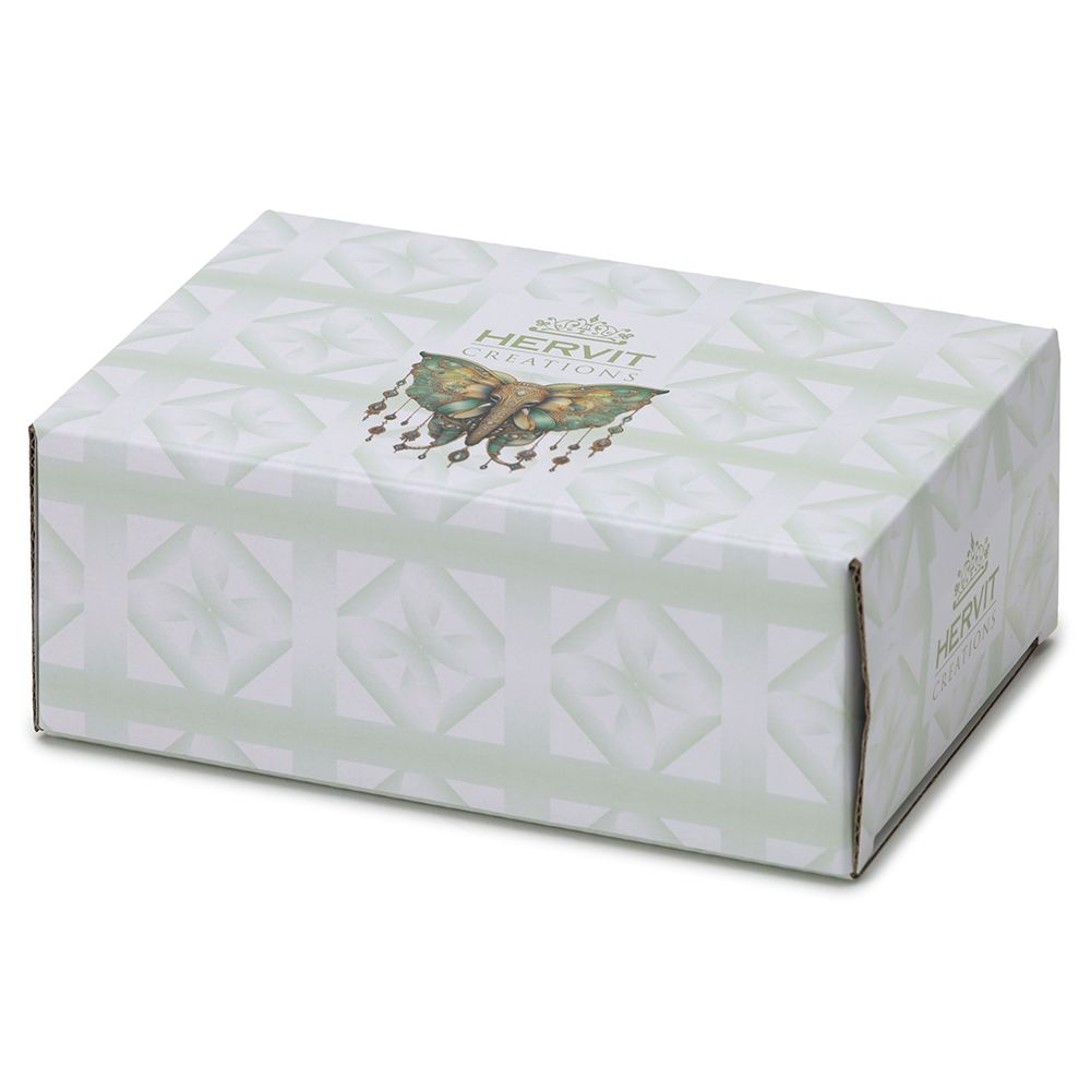 Cofanetto portagioie in legno con top in vetro base specchi Animalgem Elefante