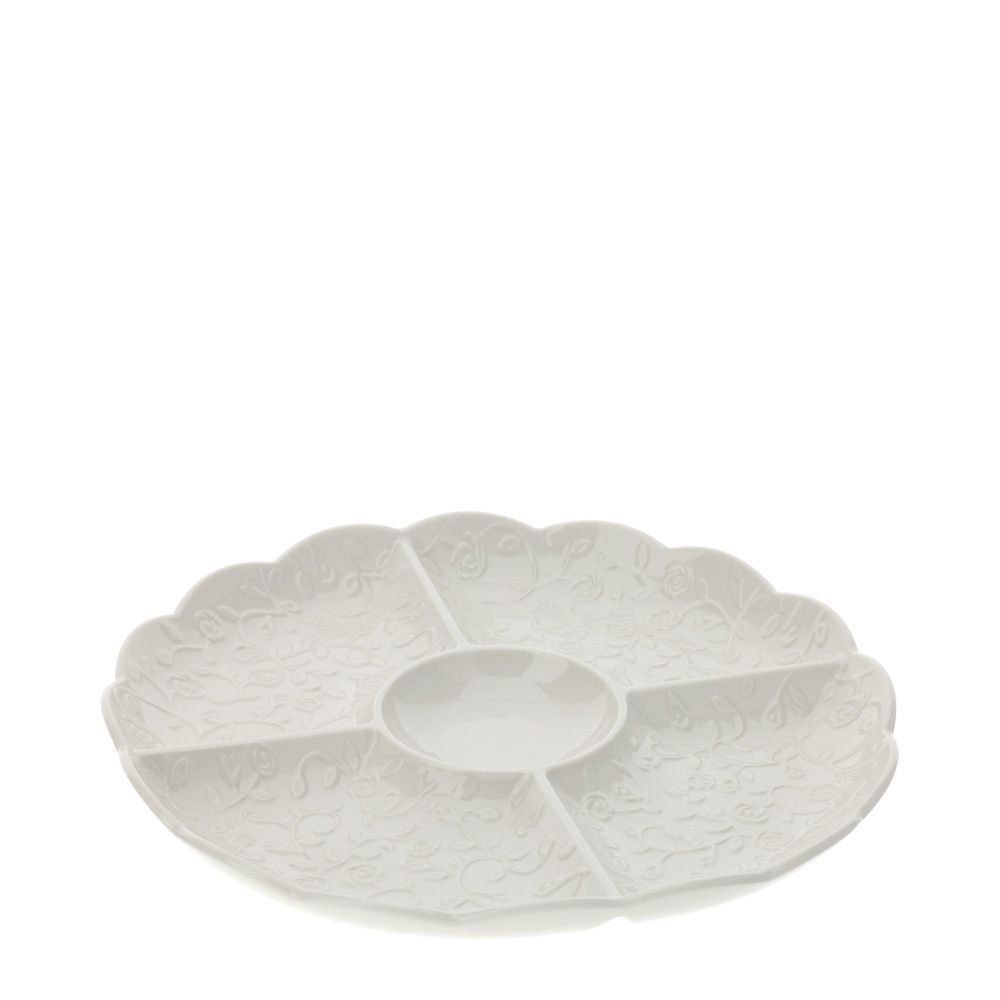 ANTIPASTIERA PORCELLANA BIANCA DIA.27CM