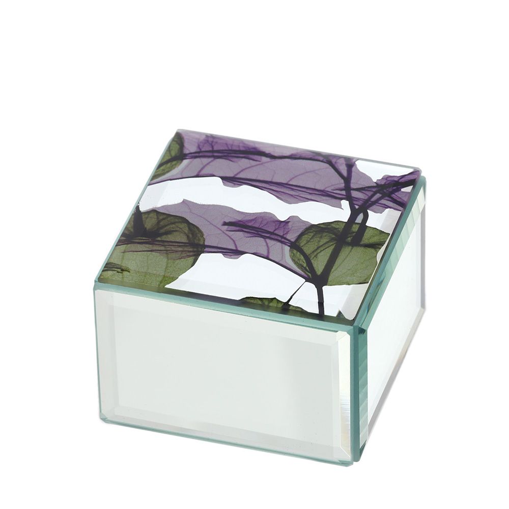 COFANETTO LEGNO/SPECCHIO ALKEKENGI AMBRA - 7X7X5CM