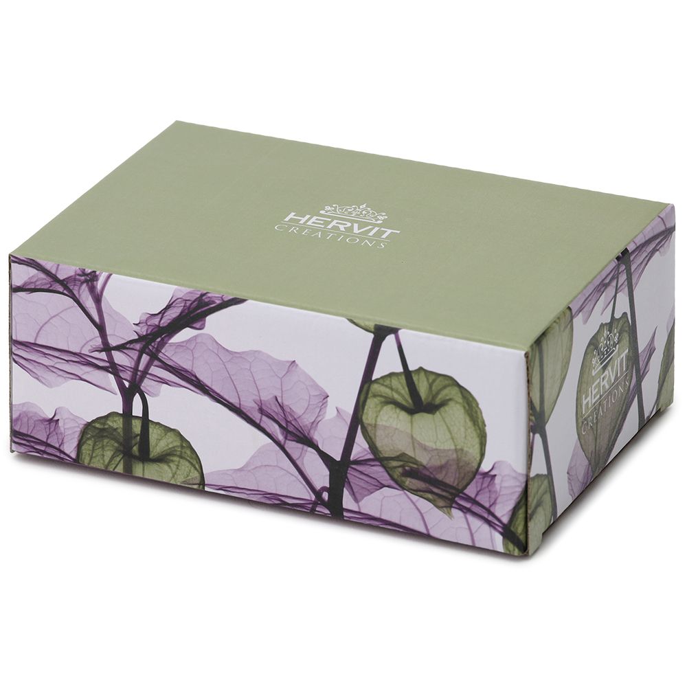 PIATTO VETRO ALKEKENGI VERDE 20X20CM