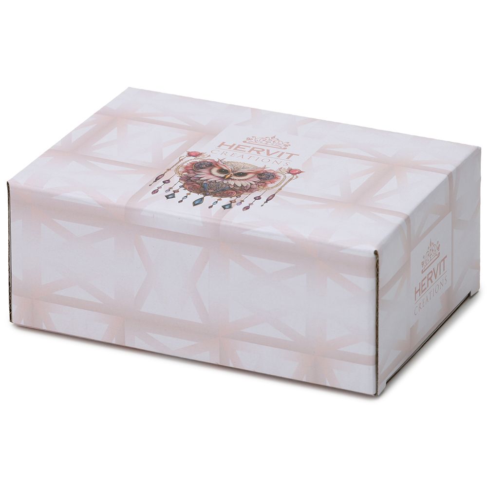 PIATTO VETRO CIVETTA ANIMALGEM 20X20CM