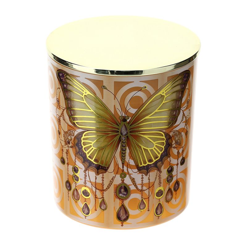 Contenitore in Vetro con Candela Farfalla Animalgem Profumazione Oud