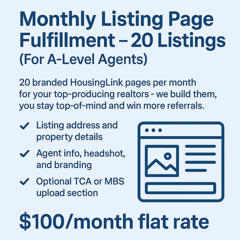 Monthly Listing Page Fulfillment – 20 Listings