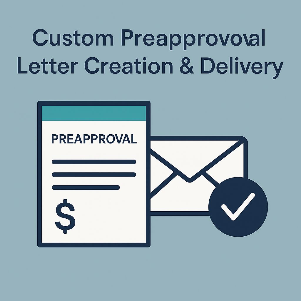 Custom Preapproval Letter Creation & Delivery Custom Preapproval Letter Creation & Delivery