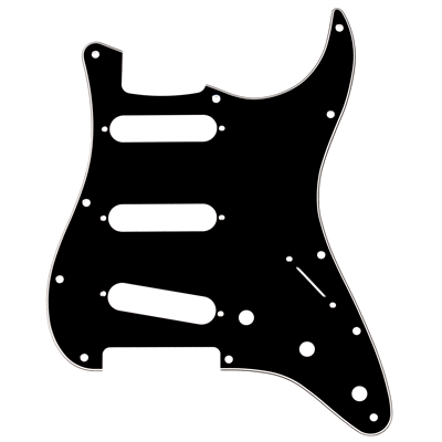 Fender Pickguard, Stratocaster® S/S/S, 11-Hole Mount, B/W/B, 3-Ply