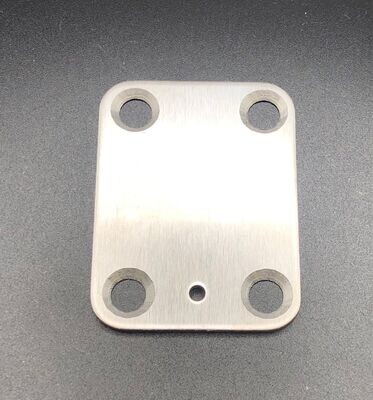 Neck plate - brushed chrome - 56mm x 42mm