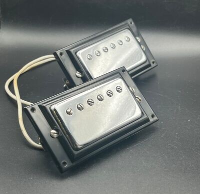 1970s Schaller pickup set - chrome with black surrounds