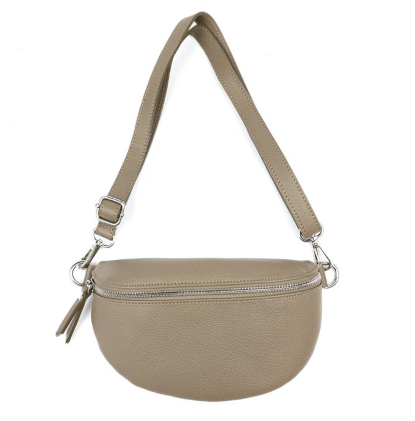 Crossbody Bag Taupe Silber