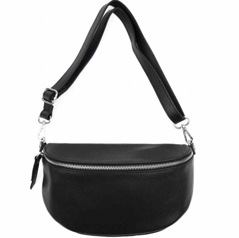 Big Crossbody Bag Schwarz Silber