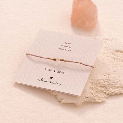 A Beautiful Story - Iris Card Bracelet (Rose Quartz)