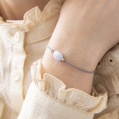 A Beautiful Story - Gemstone Card Bracelet (Blue Lace Agate)