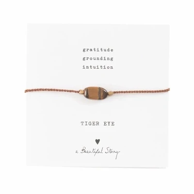 A Beautiful Story - Gemstone Card Bracelet (Tiger Eye)
