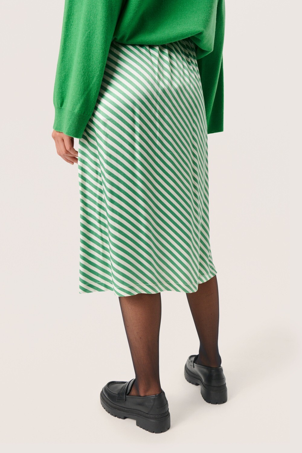 Soaked - Soho Skirt (Green & White Stripes)