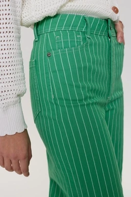 Nümph - Paris Cropped Pants (Green Stripe)