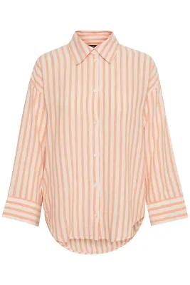 Soaked- Giselle HEla Shirt LS (Tangerine Stripe)