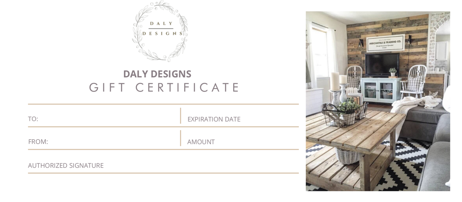 Daly Designs $100 Gift Certificate