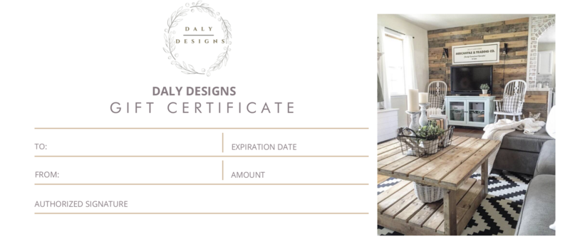 Daly Designs $100 Gift Certificate Daly Designs $100 Gift Certificate