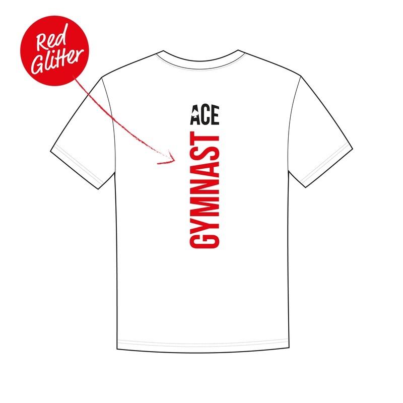 Ace New Brand White 'Glitter Red' T-Shirt