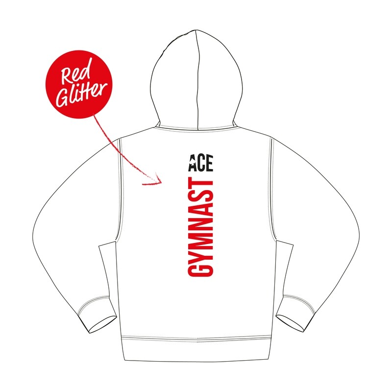 Ace New Brand White 'Glitter Red' Hoodie