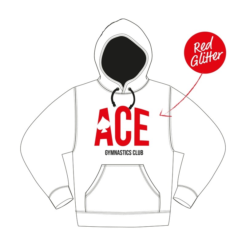 Ace New Brand White 'Glitter Red' Hoodie
