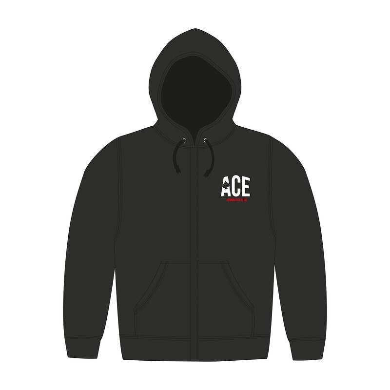 Ace Black Zip Up Hoodie