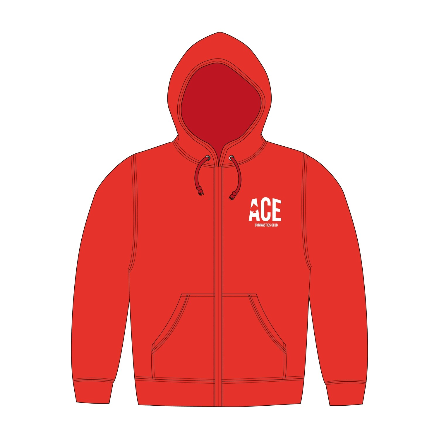 Ace Red Zip Up Hoodie Ace Red Zip Up Hoodie