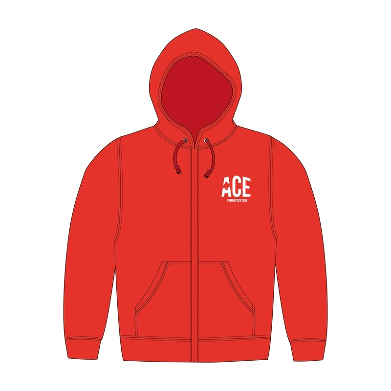 Ace Red Zip Up Hoodie
