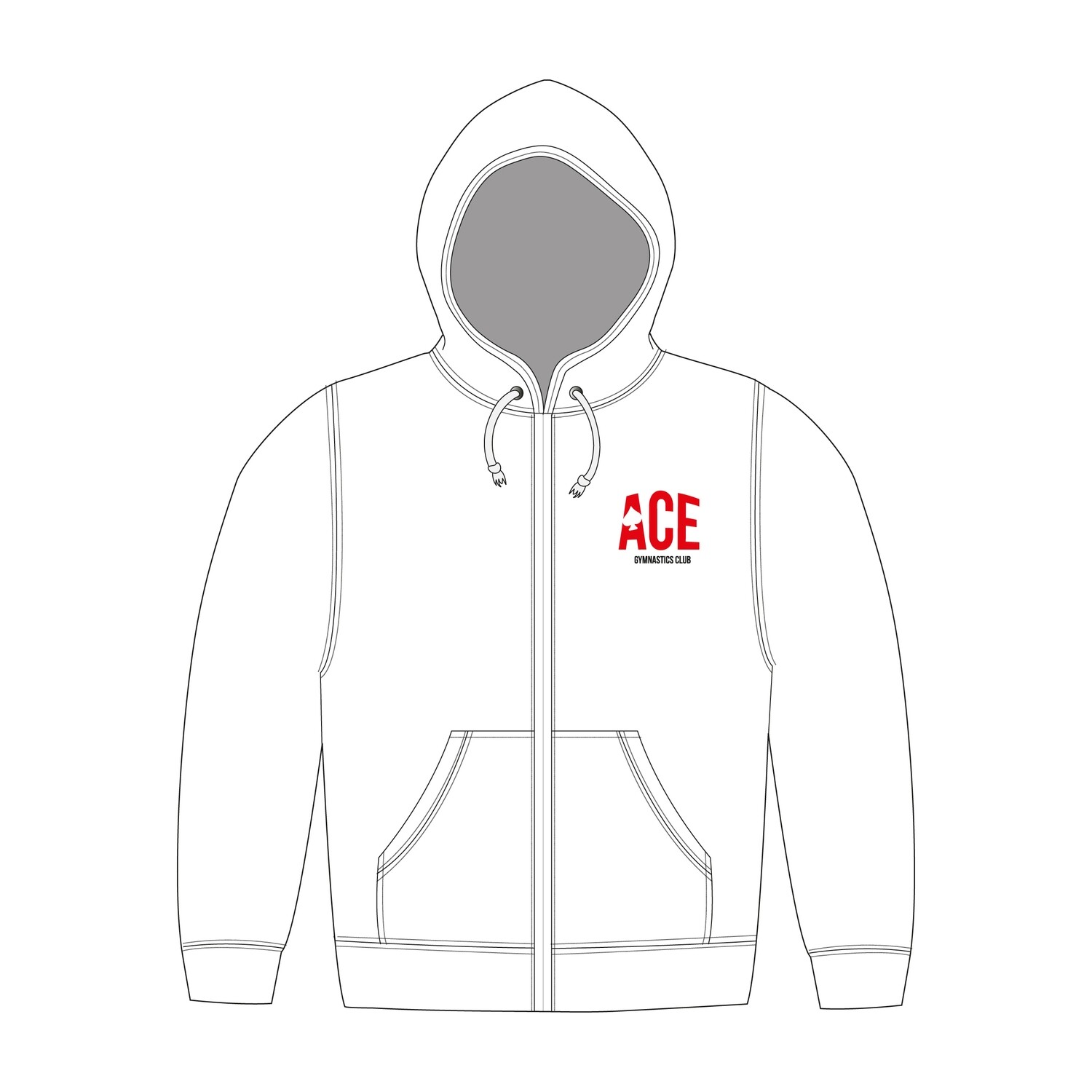 Ace White Zip Up Hoodie Ace White Zip Up Hoodie