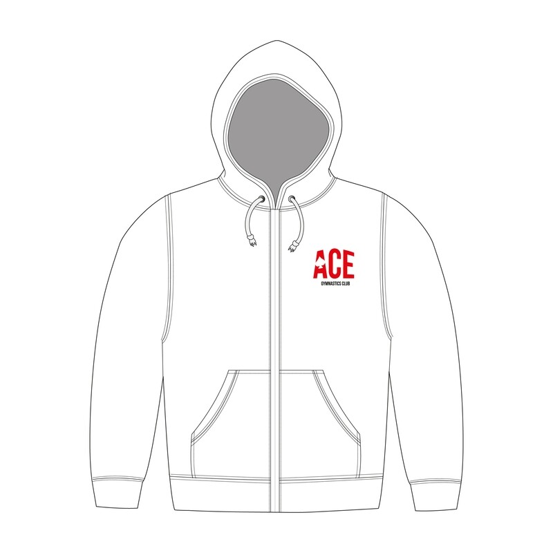 Ace White Zip Up Hoodie