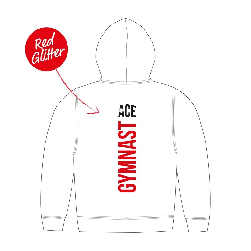 Ace White 'Glitter Red'  Zip Up Hoodie