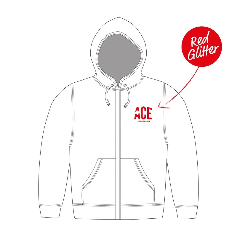 Ace White 'Glitter Red'  Zip Up Hoodie