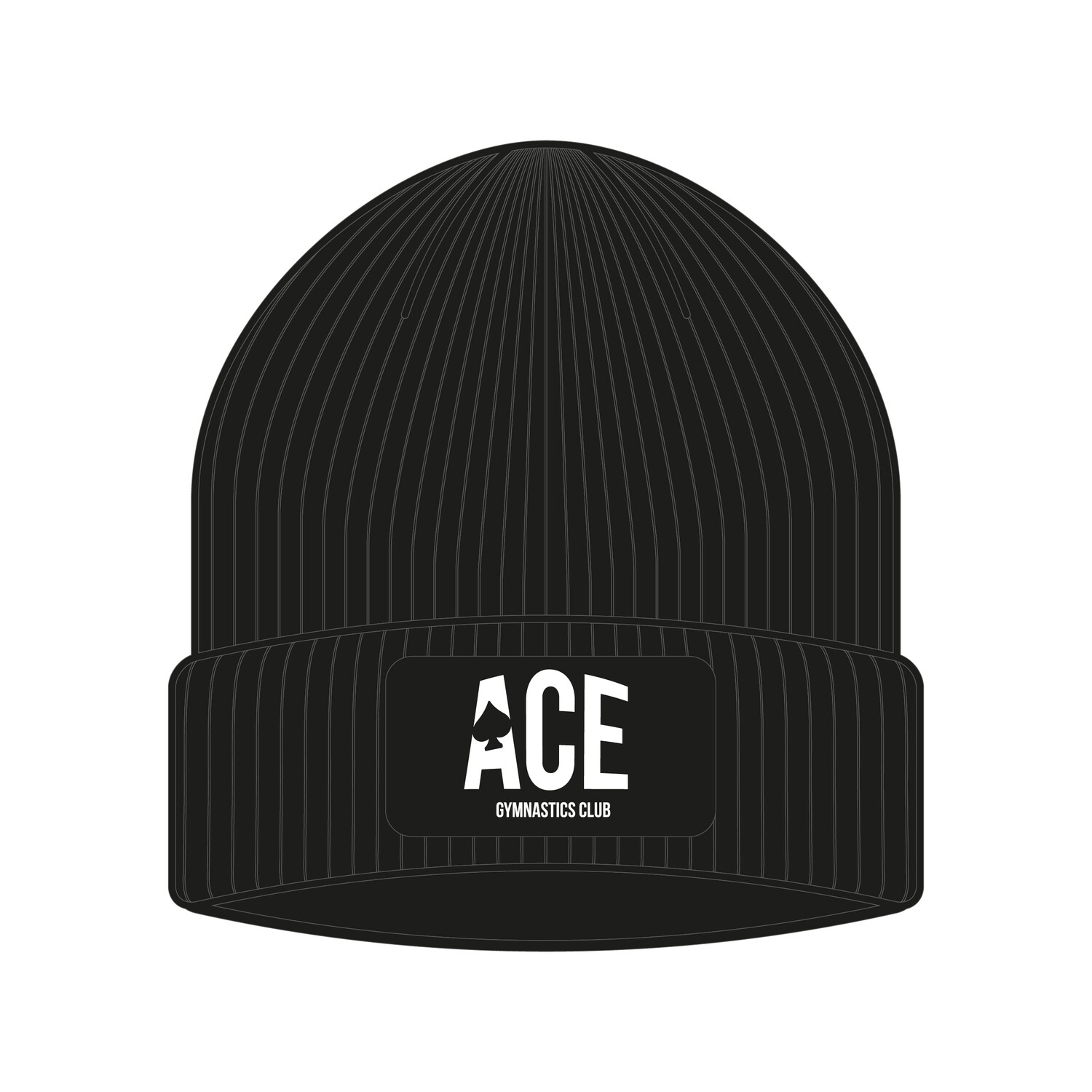 Ace Black Beanie (Badge Style 2) Ace Black Beanie (Badge Style 2)