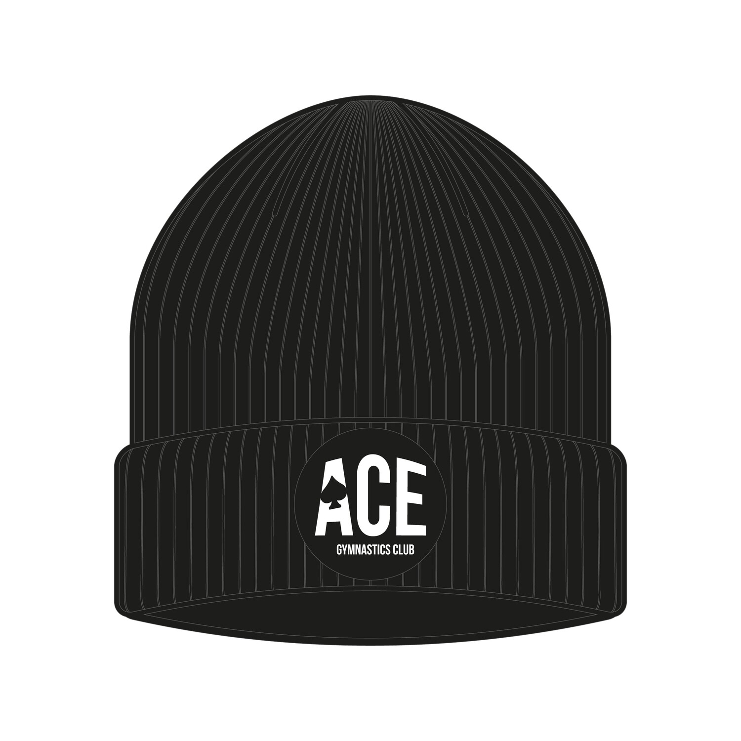 Ace Black Beanie (Badge Style 1) Ace Black Beanie (Badge Style 1)