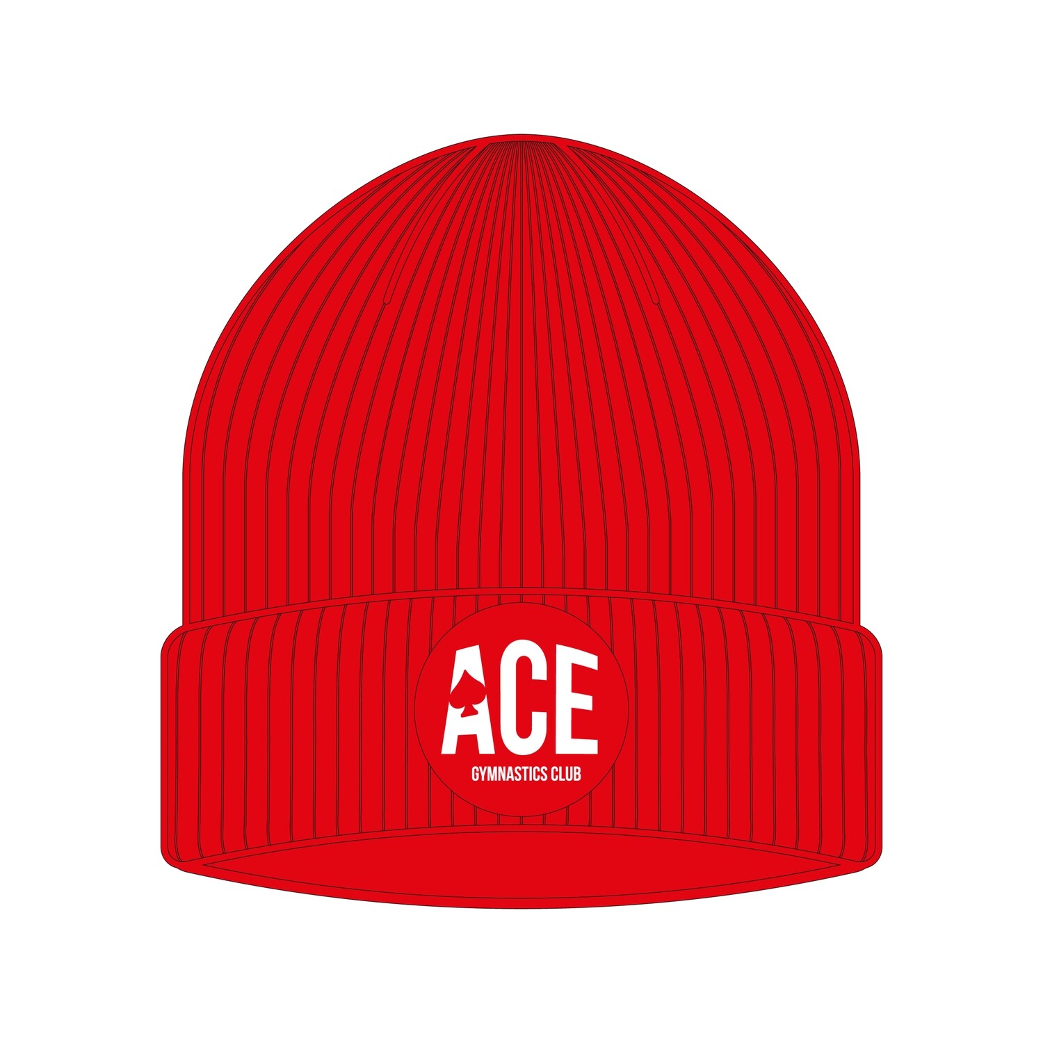 Ace Red Beanie (Badge Style 1) Ace Red Beanie (Badge Style 1)
