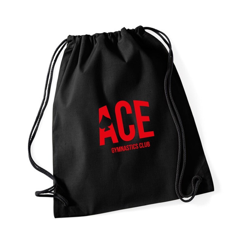 Ace Black Cotton Gym Bag