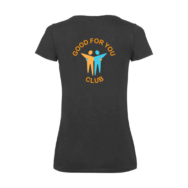 Good For You Club Ladies V-neck T-shirt (with Back Print)