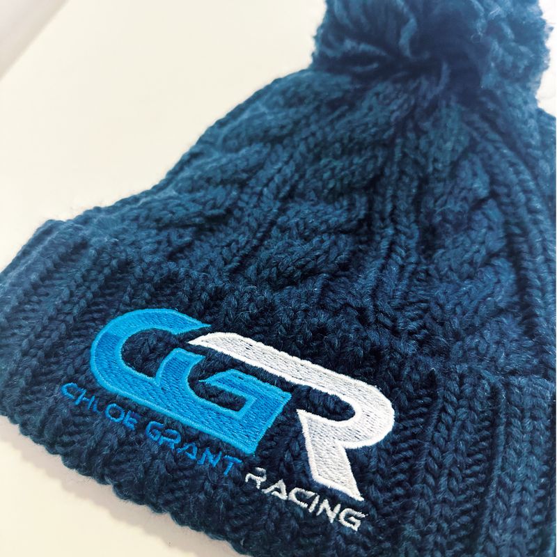 Chloe Grant Racing Embroidered Bobble Hat