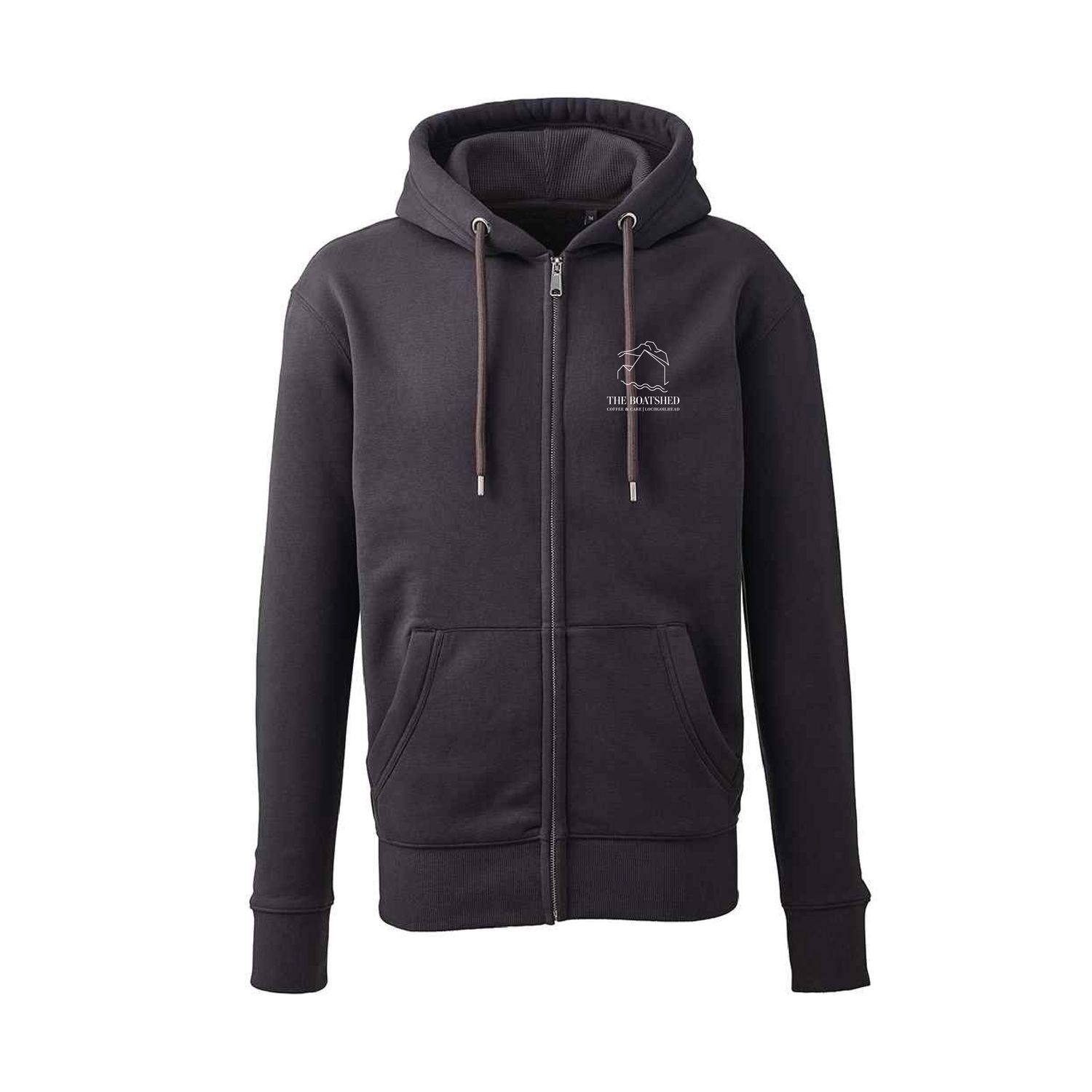 The Boatshed Organic Unisex Zip Up Hoodie - Charcoal The Boatshed Organic Unisex Zip Up Hoodie - Charcoal