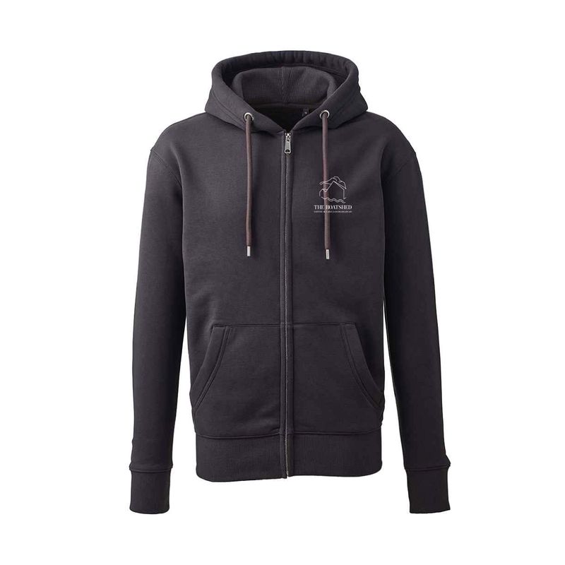 The Boatshed Organic Unisex Zip Up Hoodie - Charcoal The Boatshed Organic Unisex Zip Up Hoodie - Charcoal