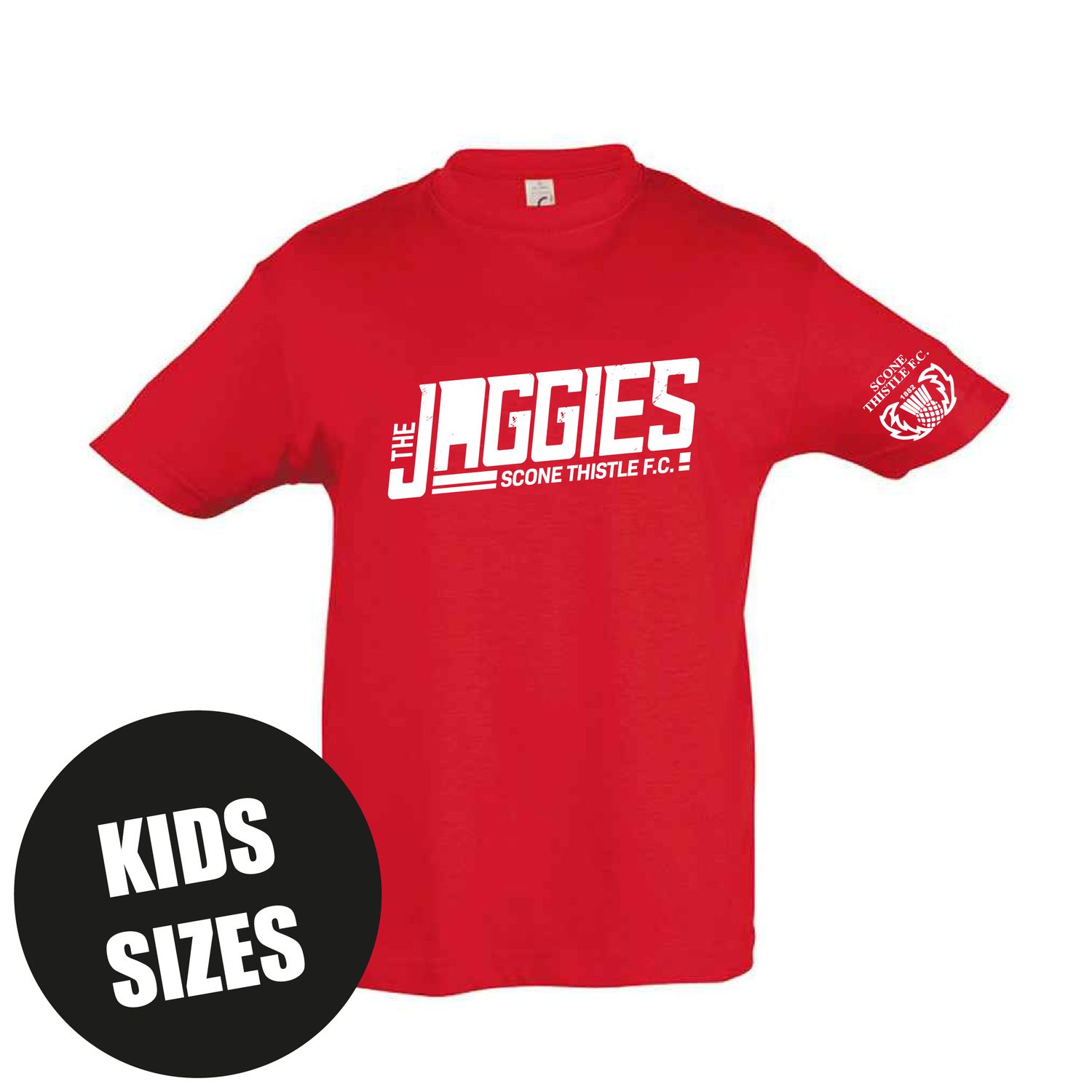 THE JAGGIES Scone Thistle F.C. Cotton T-shirt (KIDS SIZES) THE JAGGIES Scone Thistle F.C. Cotton T-shirt (KIDS SIZES)