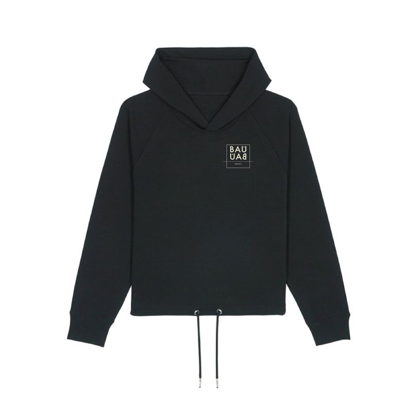 BauBau Women's Cropped Organic Hoodie - Black
