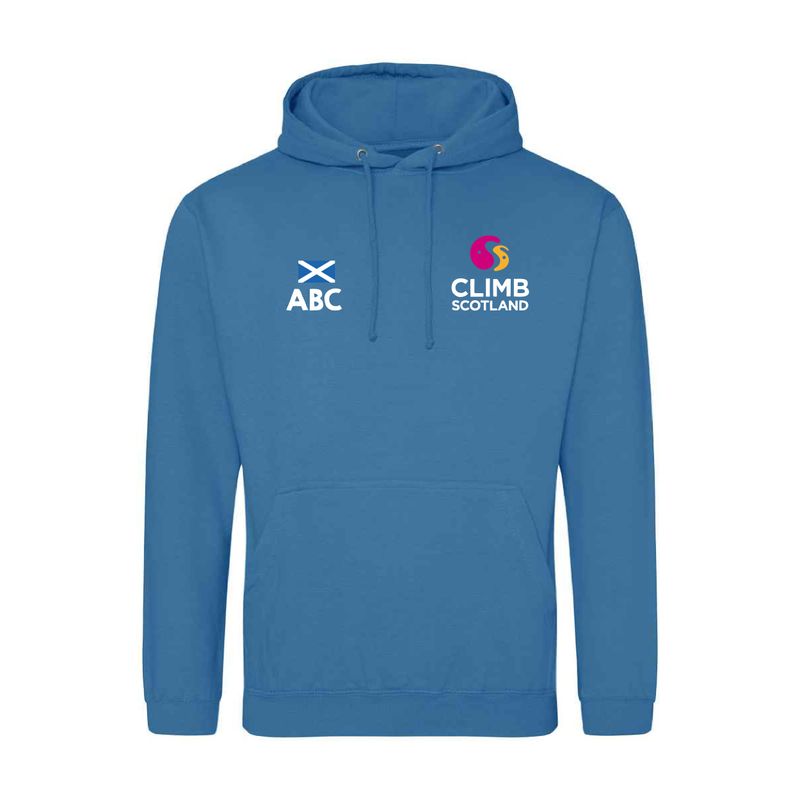 ClimbScotland Youth Climbing Team 2025 Hoodie – Sapphire Blue (Adult Sizing) ClimbScotland Youth Climbing Team 2025 Hoodie – Sapphire Blue (Adult Sizing)